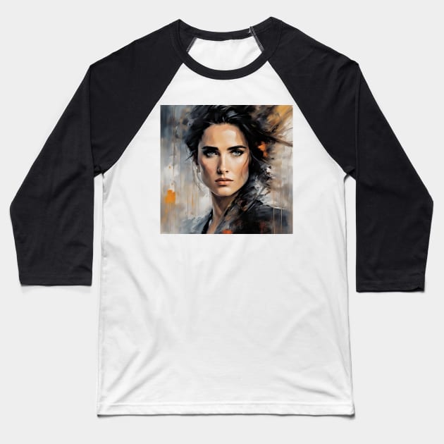 watercolors with  Jennifer Connelly Baseball T-Shirt by bogfl